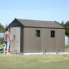 8x12_plastic_shed_for_storage-2 Kick-it 8x12 Plastic Storage Shed with Floor, Brown