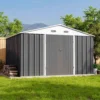 Patiowell 10x8 Metal Shed with Weather Resistance, Gray