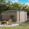 Patiowell 8x12 Metal Storage Shed, Brown