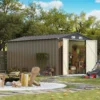 Patiowell 8x12 Metal Storage Shed, Brown