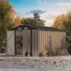 Patiowell 8x12 Metal Storage Shed, Brown